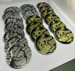 Pokemon TCG lot of 20 Official Coins Jumbo Pikachu Blastoise Duplicates - Image 4