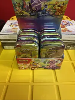Pokemon Prismatic Evolutions ETBs – Full Mini Tin Display Factory Sealed - Image 3