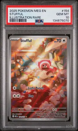 2025 Pokemon Mega Evolution Stufful Illustration Rare #154/132 PSA 10 - Image 1