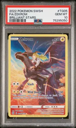 5050 Zekrom 2022 Pokemon Sword & Shield Brilliant Stars #TG05 PSA 10 - Image 1