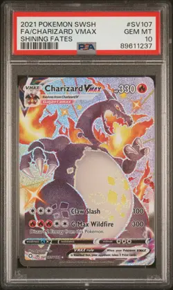 PSA 10 2021 POKEMON SHINING FATES CHARIZARD VMAX SHINY VAULT #SV107 GEM MINT - Image 1
