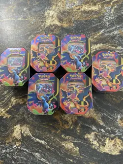 Pokemon Mega Charizard EX Tin X6 Brand New Factory Sealed Tins Case Quantity - Image 1