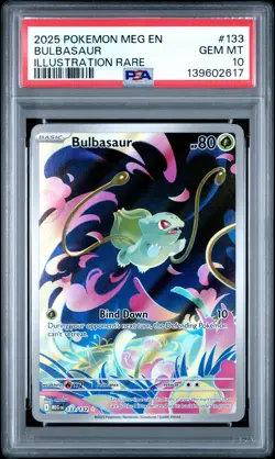 2617 Bulbasaur 2025 Pokemon Mega Evolution #133 Illustration Rare PSA 10 - Image 1