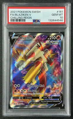 BLAZIKEN V PSA 10 2021 POKEMON SWORD & SHIELD CHILLING REIGN #161/198 FA 546 - Image 1
