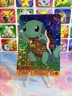 Pokemon HOLO Vintage Pocket Monsters Prism Sticker 1998 Nintendo Rare Squirtle - Image 1