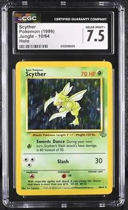 Scyther *CGC 7.5* Holo *Jungle* #10 *1999* Vintage * Pokemon - Image 1