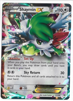 2015 Pokemon Shaymin EX 77/108 Roaring Skies Holo Pk000590 - Image 1