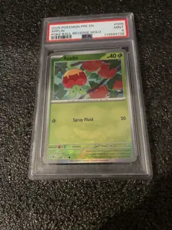 Pokemon TCG Prismatic Evolutions 9/131 Applin Pokeball Reverse Holo Mint PSA 9 - Image 2
