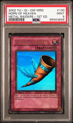 Yu-Gi-Oh! Horn of Heaven MRD-130 1st Edition PSA 9 Mint Ultra Rare - Image 1