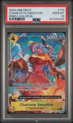 Charlotte Smoothie OP03-110 PSA 10 FULL ART FOIL One Piece CCG PRB01 Bandai #110 - Image 2
