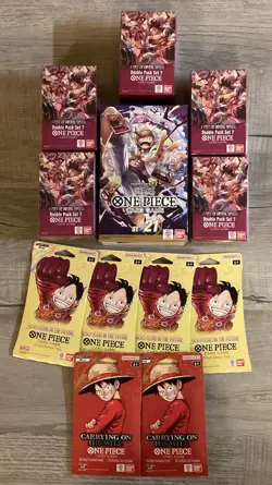 Sealed One Piece CCG TCG Lot OP-07 OP-13 DP-07 OP-11 ST-21 17 Total Packs 1 Deck - Image 1