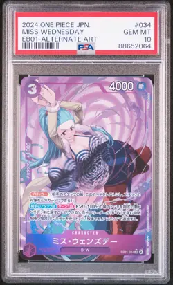 2024 One Piece Japanese MISS WEDNESDAY Alternate Art SR #EB01-034 PSA 10 - Image 2