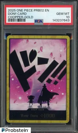 2025 One Piece PRB02 EN Don!! Card Tony Tony Chopper Gold PSA 10 GEM MINT - Image 1