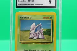 CGC 9 MINT Nidoran 1999 Base Set 55/102 Pokemon Card - Image 3