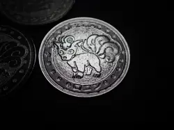 Pokemon Card Meiji Promo Battle Coin Silver x3 Ninetales Vulpix Evolutions #6263 - Image 5