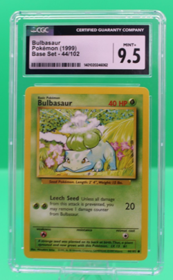 CGC 9.5 Bulbasaur 44/102 1999 Pokemon Base Set Unlimited Card Graded Mint+ WOTC - Image 1