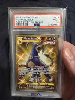 2021 Pokemon SWSH FA/Houndoom Battle Styles Secret Rare Holo #179/163 PSA 9 - Image 1