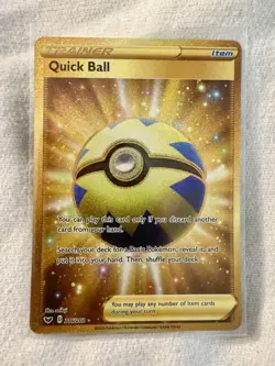 GOLD Quick Ball (Secret) 216/202 Swsh01: Sword & Shield Holo | Pokemon - Image 1