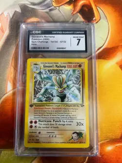 Giovanni's Machamp 1st 6/132 Gym Challenge CGC Graded 7 Pokemon TCG - Image 1