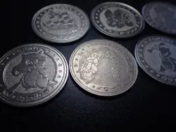 Pokemon Card Meiji Promo Battle Coin x7 Nidoking Ash etc #6248 - Image 3