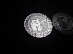 Pokemon Card Meiji Promo Battle Coin Silver Pikachu x2 #6302 PLAY - Image 2