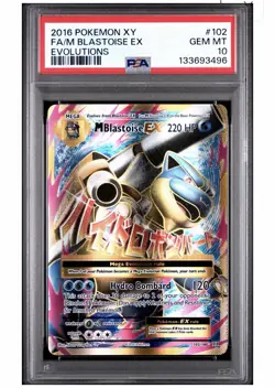 PSA 10 Gem Mint M Blastoise EX 102/108 Full Art FA 2018 Pokemon XY Evolutions - Image 1