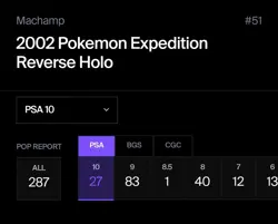 MACHAMP Pokemon Expedition #51 51/165 Reverse HOLO PSA 10 LOW POP:27 ONLY!!!! - Image 3