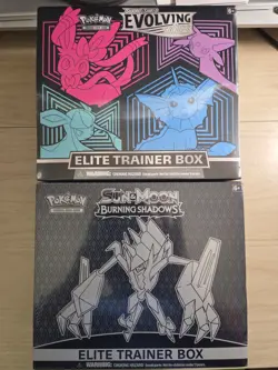 Pokemon Elite Trainer Box Lot Evolving Skies ETB and Burning Shadows ETB New - Image 1