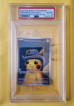 2023 POKEMON X VAN GOGH PROMO PIKACHU W/ GREY FELT HAT PSA 10 **STILL SEALED!** - Image 1