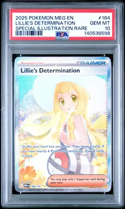 8598 Lillie's Determination 2025 Pokemon Mega Evolution #184 SIR PSA 10 - Image 1