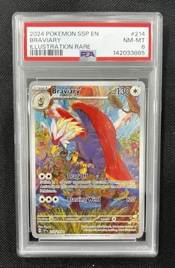 Braviary 214/191 - PSA 8 - Surging Sparks - Illustration Rare - Pokemon TCG - Image 1