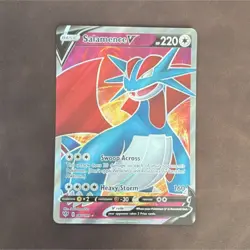 Pokemon TCG Salamence V Full Art Ultra Rare Holo 185/189 Darkness Ablaze - Image 1