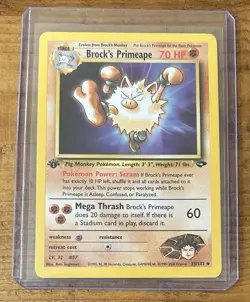 Pokemon TCG Brock’s Primeape #35/132 Gym Challenge Non Holo 1st Edition Vintage - Image 1