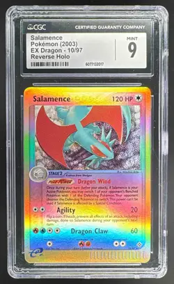 2017 Salamence 2003 Pokemon EX Dragon #10 Reverse Holo CGC 9 - Image 1