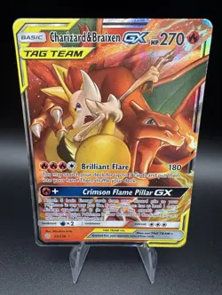 Charizard & Braixen GX Tag Team 22/236 Pokemon Cosmic Eclipse Sun & Moon 2019 - Image 1