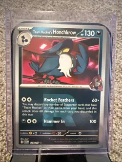 Ascended Heroes Team Rocket's Honchkrow Rare Holo #127/217 Pokemon TCG - Image 1