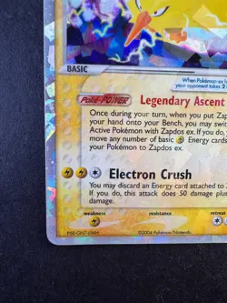2004 POKEMON EX FIRERED & LEAFGREEN 116/112 ZAPDOS EX HOLO SECRET RARE TCG - Image 4