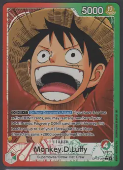 One Piece Carrying On His Will Monkey D. Luffy Alt Art OP13-001 Leader English - Image 1