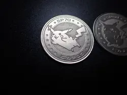 Pokemon Card Meiji Promo Battle Coin Silver Pikachu x2 #6238 PLAY - Image 2