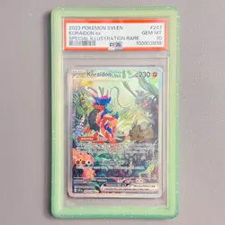 PSA 10 Koraidon ex 247/198 SIR Scarlet & Violet Pokemon Card w/Guard - Image 1