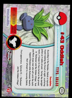 Pokemon Card - Oddish Topps Chrome TV Animation Edition 43 Foil - Image 2
