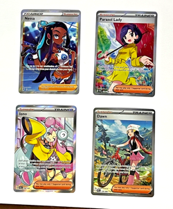 Pokemon Card Lot Waifu Full Art Trainer Dawn 129/094, Iono 254/193, Nessa 183 - Image 1