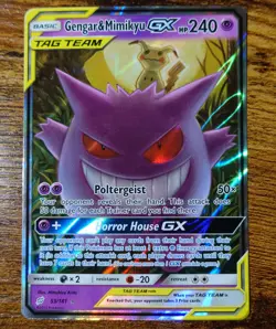 Gengar & Mimikyu GX 53/181 Tag Team Up SM Pokemon Card VLP-NM - Image 1