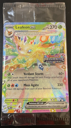 Pokemon TCG Prismatic Evolutions Leafeon ex 006/131 Stamped Promo Card SEALED - Image 1