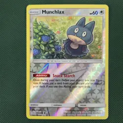 NM Munchlax 173/236 Sun & Moon Unified Minds Reverse Holo Nintendo Pokemon Card - Image 1