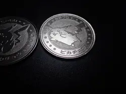Pokemon Card Meiji Promo Battle Coin Silver Pikachu x2 #6259 PLAY - Image 3