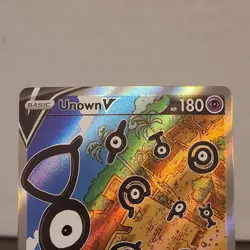 Pokemon TCG Unown V Full Art Holo Ultra Rare 177/195 Silver Tempest Basic NM - Image 2