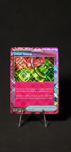 Pokemon Unfair Stamp 165/167 Sv06: Twilight Masquerade Holo NM - Image 1