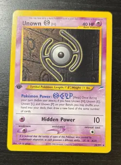 00 Pokemon Neo Destiny Unown H #28/105 1st Edition - Image 1