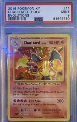 2016 Pokemon XY Charizard Holo Evolutions PSA 9 - Image 1